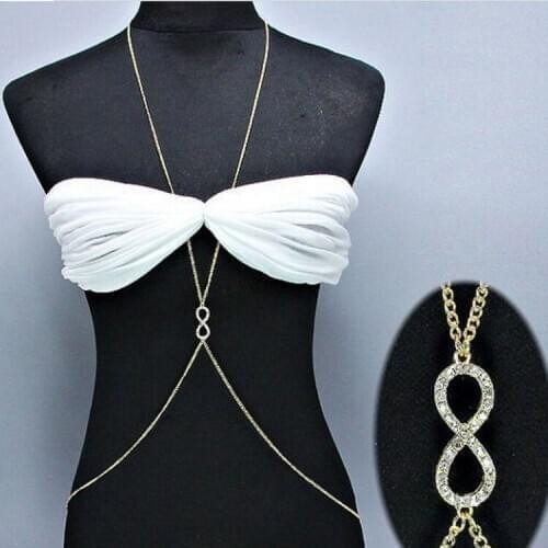 Trendy Charming Body Jewelry Waist Chain Gold Color with Lucky Roman Number