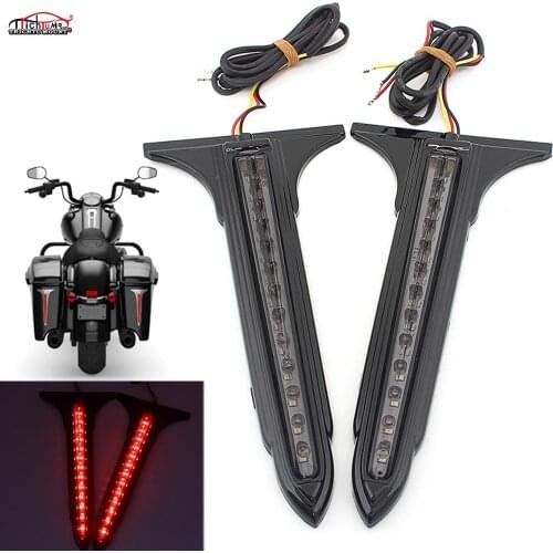 Motor Saddlebag Motorcycle Side LED Tail Brake Light Saddle Bag For Harley Touring Electra Glides Standard FLHT Road King FLHR