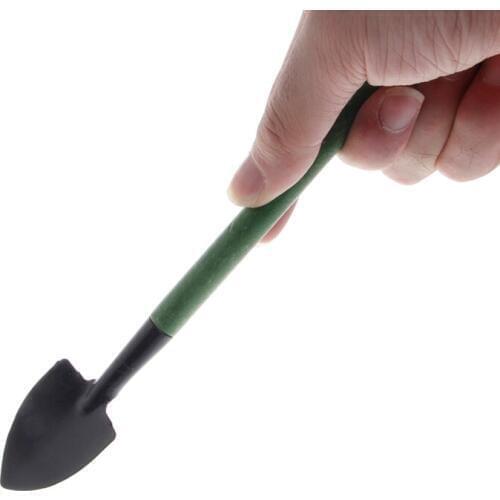 3Pcs Mini Garden Gardening Plant Tools Set with Wooden Handle Shovel Spade Rake