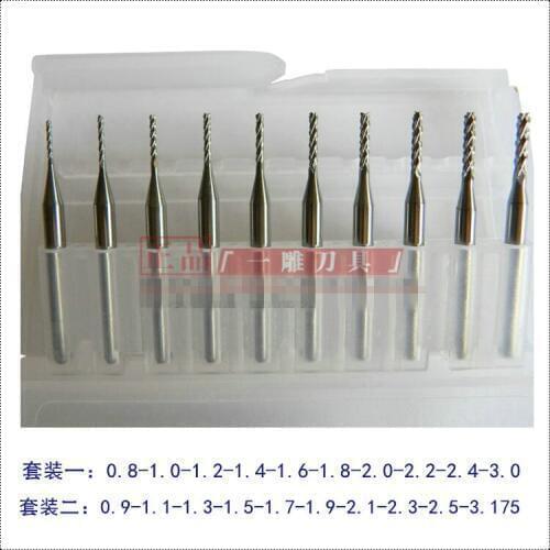 PCB milling cutter suits PCB milling corn cob tools Cutter suits(0.8-3.0mm) 10pieces/SET