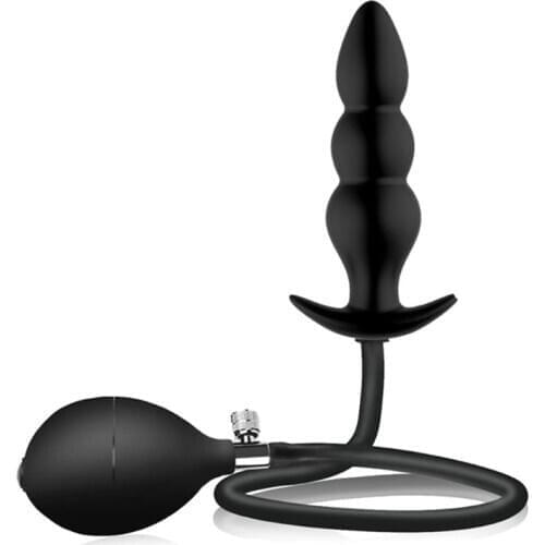 Inflatable Air Pump Male Butt Plug Silicone Expansion Anal Plug Adults Sex Toy for Beginner Women Men