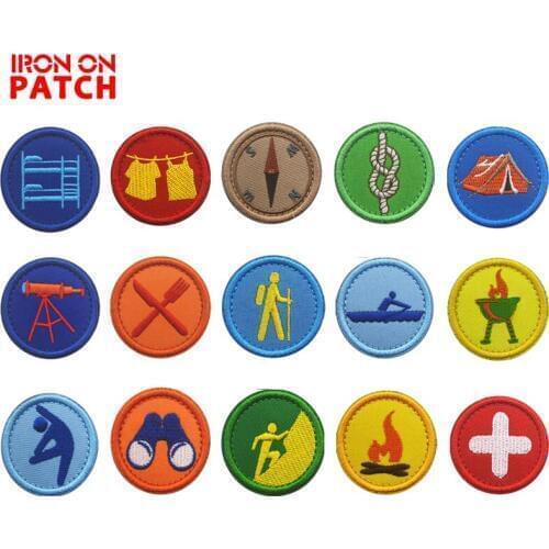 Boy Scouts patch for Jacket backing punk motorcycle embroidery skeleton biker badge Accessory American Boy Scout Patch