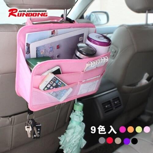 Rundong multi-functional chair back single layer storage bag sundry car Oxford cloth seat back bag r-0172