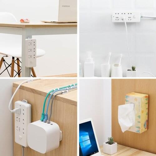 Removable Punch-free Plug Sticker Plug Fixing Device Self-adhesive Power Plug Wall Socket Cable Bracket Power Strip Holder