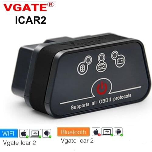 Best Vgate icar2 Bluetooth/Wifi Mini ELM327 Professional OBD2 Scanner Diagnostic Tool Anto Code Reader WiFi for Android/IOS/PC