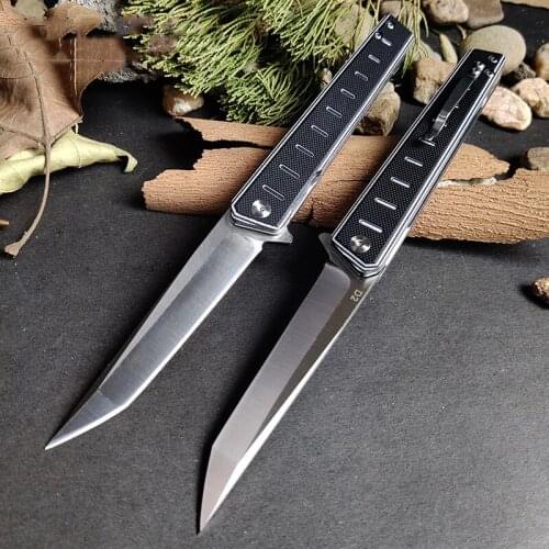 D2 Steel 58-60HRC Folding Knife,G10Handle High-Sharp Tactical Pocket Knife,Outdoor Portable Peeling Fruit Knife Collection KNIFE