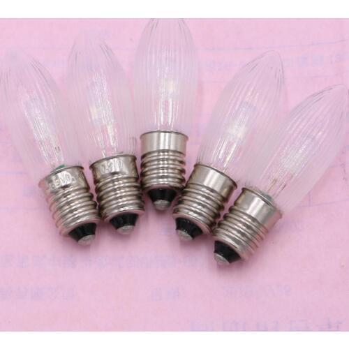 E10 LED C6 Replacement Bulbs Top Candle Fairy Christmas Lights Lamp 10V-55V AC Warm White