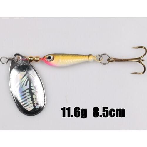 Spinner Spoon Metal Fishing Lure 6.6g 11.6g 13g Sequins Crankbait Spoon Artificial Baits Wobbler Rotating Bait with Treble Hooks