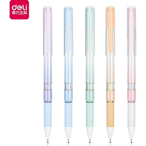 Deli a635 student gel pen 0.5mm full needle tube neutral pen student black carbon signature pen Special for work and office