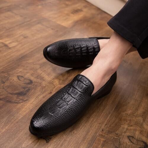 Crocodile Print Wedding Men Shoes Big Size Italian Leather Shoes for Men Formal Dress Business Office Shoes Men Leather Classic
