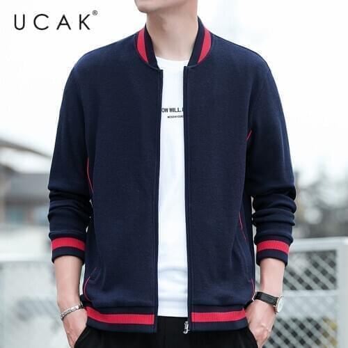 UCAK Brand Cardigans Sweatercoat Mens Clothes 2020 Autumn New Casual Tops Classic Bussiness Cardigan Male Pull Homme U1022
