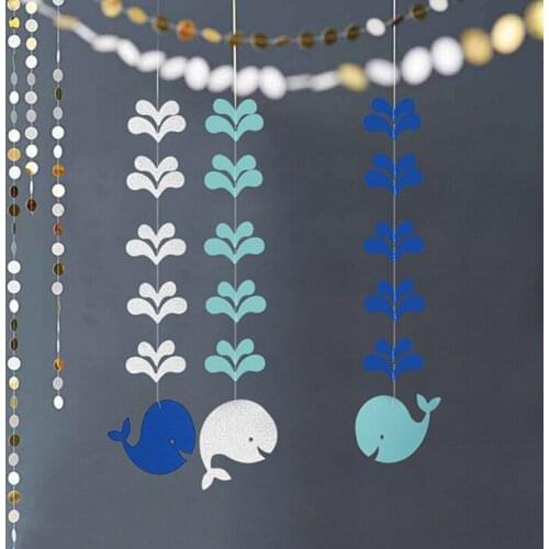 Ocean Style Whale Spray Ornaments Kindergarten Classroom Childrens Room Baby Birthday Party Home Decor Hanging Decoration