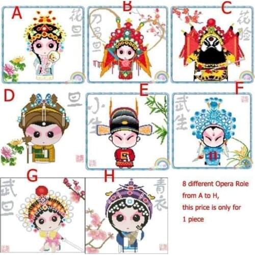 14CT High quality Cross Stitch Beijing Opera Mask 35*35cm, free shipping