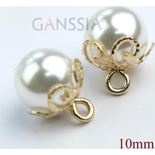10pcs/lot Size:10mm (13/32") Exquisite White resin pearl shank buttons for Sewing buttons, garment accessories(ss-67-1)
