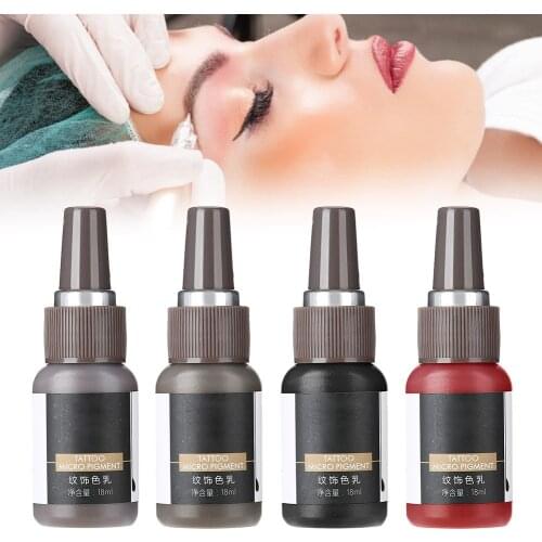 18ml Safe Semi-permanent Professional Tattoo Pigment Plant Extract Beauty Makeup Eyebrow Ink Lips Eye Line Tattoo Ink Supplies