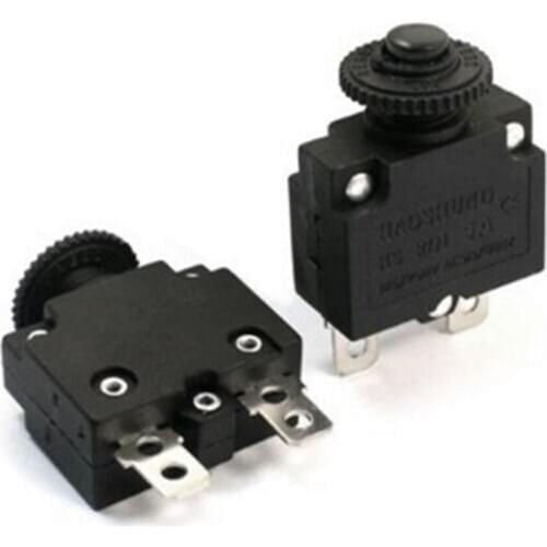 2 Pcs AC125V AC250V 5A 10mm NC Overload Protector Circuit Breaker Black