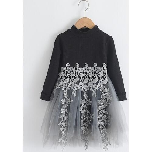 2021 New Spring Autumn Girls Wedding Party Dress Long Sleeve Chiffon Children Clothing Birthday Girl Clothes Princess Dress