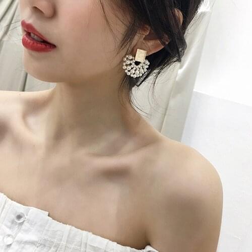 2021 New Korean Pearl Earring Wear Pearl Stainless Steel Earrings Gift Pearl Stud Earrings For Women Party Jewelry Gifts