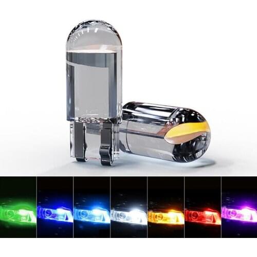 5Pcs T10 Glass Housing Light LED Car bulb Wedge License Plate Lamp Dome Light