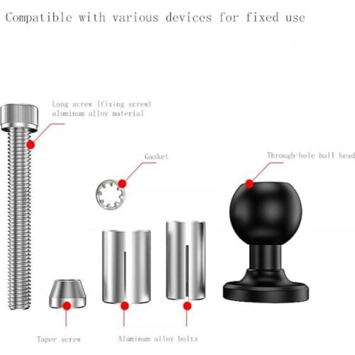 Aluminum Base Rubber Motorcycle Bike Mount Black Fork Stem Base with Ball Head 32CB