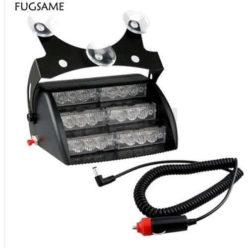 FUGSAME flash lamp window suction cup car warning light strobe light cigarette lighter socket Amber Yellow White Red Blue Green
