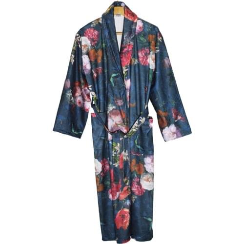 Floral Bathrobe 1 Piece Men Bathrobe Unisex Bathrobe Women Bathrobe Hammam Quality Fabric Dressing Gown Patterned Palm Robe Leaf