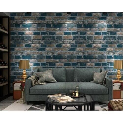 Beibehang Fashion atmosphere pvc wallpaper retro brick pattern stereo brick wall paper hotel living room background 3d wallpaper