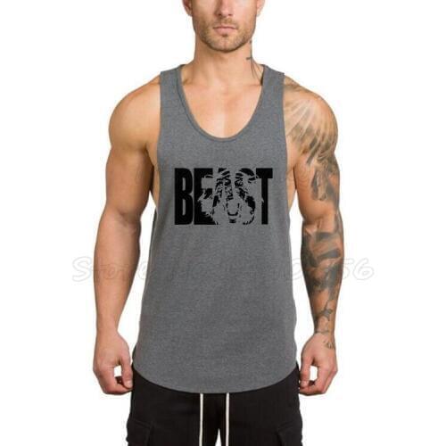 Brand Fitness Men Tank Top Bodybuilding clothes cotton Workout Vest Gyms Stringer Sleeveless Shirt sportswear undershirt