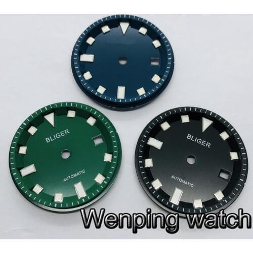 Bliger 32.5mm luminous marks watch dial fit Miyota 8205/8215/821A/82series, ETA 2836/2824,Mingzhu DG2813/3804 movement