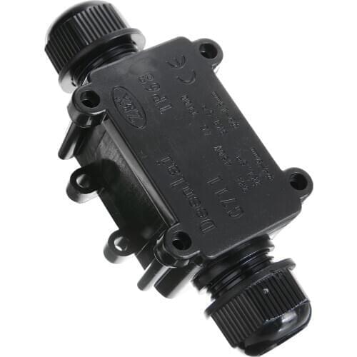 Black Electrical Junction Box Wire Protection For Street Lamp 2 Way Home Waterproof Cable Connector Junction Box