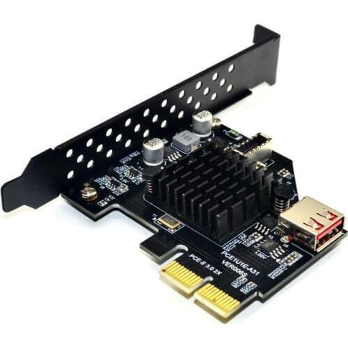 ASM3142 chip 10Gbps USB3.1 Gen 2 Type-E 20 Pin Expansion Card USB 2.0 PCI Express 3.0 X2 Adapter for Desktop PC Computer DIY