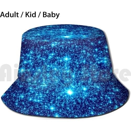 Galaxy Sparkle Stars Vivid Blue Sun Hat 2286 Bucket Hat Galaxy Galaxy Galaxy Space Space Stars Stars