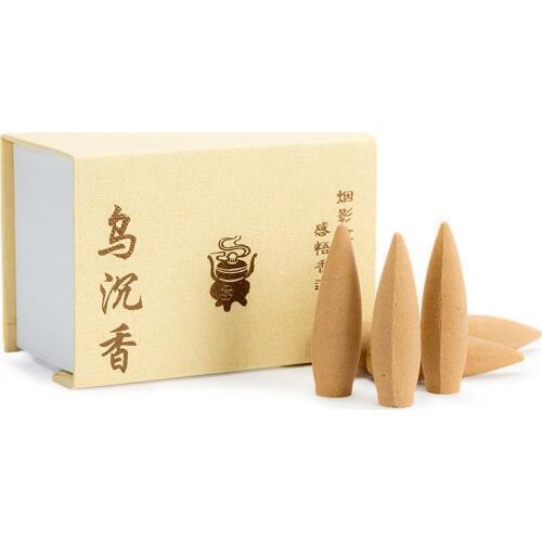 PINNY Natural Backflow Incense Cone 30 Minutes Large Hollow Incense Handmade Home Fragrance Sandalwood Lengthened Bullet Incense
