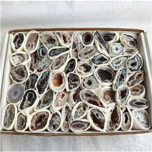 Natural Agate Geode Box Crystal Healing Stones For Decoration