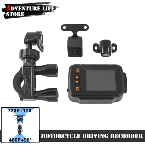 Motorcycle Front Rear Full Body Waterproof Night Vision DashCam DVR Dash Cam Driving Recorder Camera 32GB Dual Lens 720P+480P HD