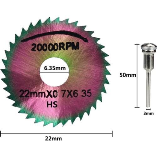 Hss Saw Blade Set 22/25/32/35 / 44mm With 3mm Shank Chuck Rotary Tools Wood Saw Disc Mini Cut-off Disk