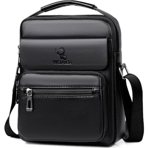 2021 New Mens Handbag Retro Shoulder Bag Quality PU Leather Crossbody Bag Luxury Business Bags Designer Male Messenger bags