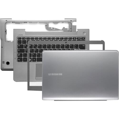 NEW For Samsung NP535U3C NP535U3B NP530U3C NP530U3B LCD Back Cover Front Bezel Hinges Palmrest Bottom Case Top Case Silver