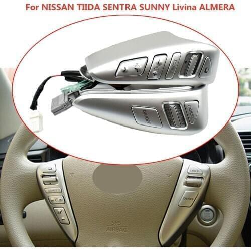 NEW Steering Wheel Cruise Control Bluetooth Switches For NISSAN TIIDA SENTRA SUNNY Livina ALMERA with wire