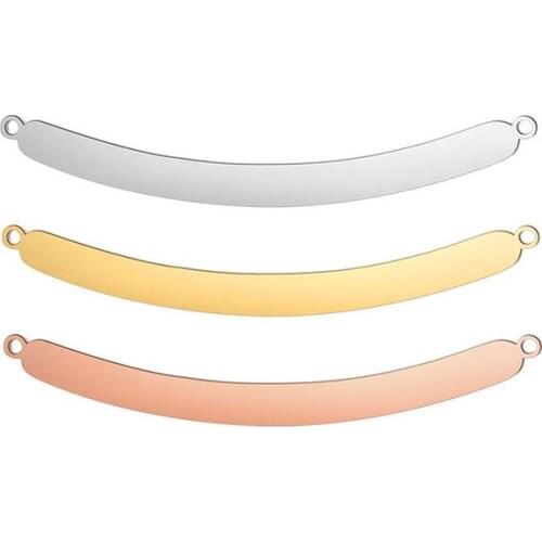 Wholesale 30pc/lot DIY Glossy Elbow Stainless Steel Charms Pendant Curved Bar Jewelry Components Girls Women Making Jewelry