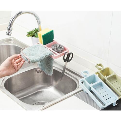 Kitchen Water Tap Faucet Drain Basket Rack Storage Shelf Soap Organiser