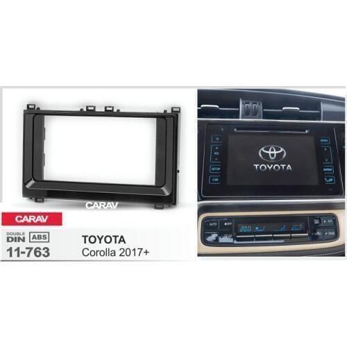CARAV 11-763 Top Quality Radio Fascia for TOYOTA Corolla 2017+ (with side brackets) Stereo Fascia Dash CD Trim Installation Kit