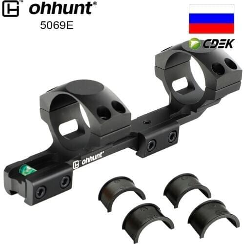 Ohhunt Tactical Scope Mount Rings 30mm 25.4mm Tube 3/8" Dovetail Rail Base Bi-direction Offset Bracket with Bottom Bubble Level