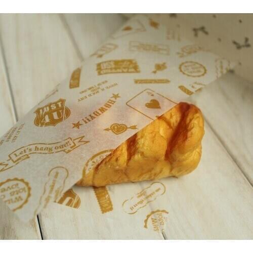 200 Yellow logo Wax Paper,Coating Greaseproof,For Sandwich Hamburger Food Candy Gift Soap Wrap Packaging,22x25cm