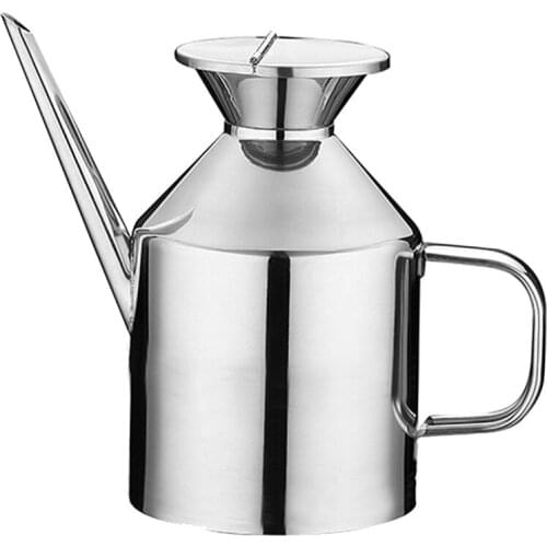 Quality 375Ml Stainless Steel Kitchen Oil Sauce Pot Container Bottle Can Dispenser Leak-Proof Long Mouth Mirror Varnish Bottle