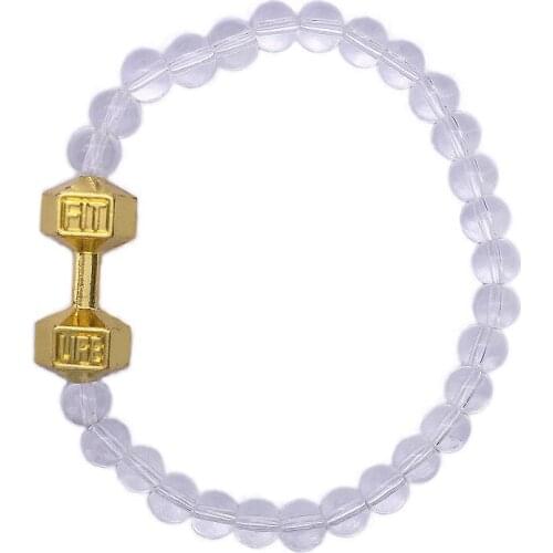 Yiwu Factory Direct Selling Bodybuilding Gym Sports Inspire Dumbbell Fitlife Bead Bangles Bracelets