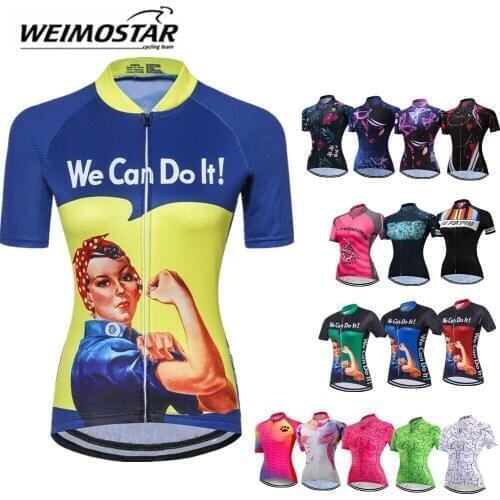 Womens Cycling Jersey Ladys Summer Mountain Bike Tops Quick Dry Bicycle Clothing Outdoor Racing Sports Sportswear CD7029