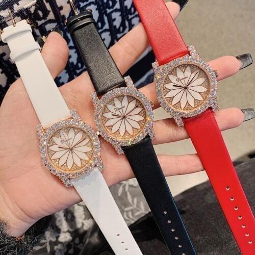 Like a Sunflower Watches for Women Brand Luxury Full Zircon Crystals Watch Quartz Vogue Girls Party Dress Wrist watch Waterproof