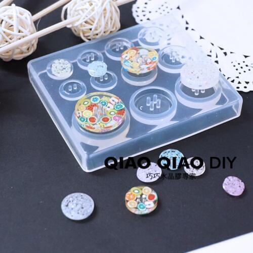1PC Button Pendant Craft DIY Transparent UV Resin epoxy Silicone Combination Molds for DIY Making Finding Accessories Jewelry