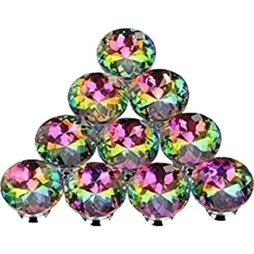 10PCS 30MM Colorful Crystal Knobs Glass Cabinet Knobs Drawer Pulls Handle for Home Cabinet Drawer and Dresser